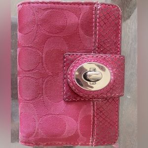 Coach fabric & leather small wallet